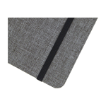 Libreta con tapa de tejido RPET con portabolígrafos A5 hojas a rayas vista detalle 1
