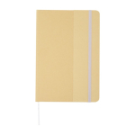 Libreta de tapa de cartón reciclado con elástico A5 hojas a rayas color lila segunda vista frontal