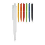 Bolígrafo de plástico reciclado con muelle de acero tinta negra color negro segunda vista varios colores