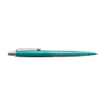 Bolígrafo de metal Parker Jotter SE Global Icons tinta azul color turquesa tercera vista frontal