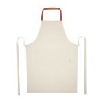 Delantal de algodón reciclado con cinta de cuello de color 200 g/m2 color salmón segunda vista frontal