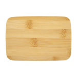 Fiambrera de plástico reciclado con tapa de bambú 500ml color blanco segunda vista frontal