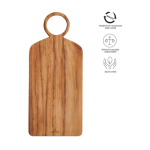 Tabla de cortar hecha a mano con la raíz de un árbol de teca color madera segunda vista