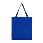 Bolsa de algodón reciclado para la compra con asas largas 140 g/m2 color azul real segunda vista trasera