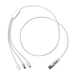 Cable 5 en 1 de aluminio recubierto en cobre con salida iOS color plateado segunda vista frontal