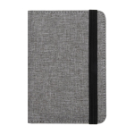 Porta pasaportes RFID de poliéster reciclado con bolsillos especiales color gris jaspeado segunda vista frontal