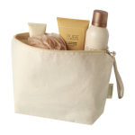 Neceser grande de algodón orgánico con correa de mano 180 g/m2 color natural segunda vista