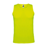 Camiseta deportivo infantil con etiqueta removible 140 g/m2 Roly color amarillo fluorescente