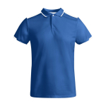 Polo deportivo infantil de poliéster de manga corta 140 g/m2 Roly color azul real