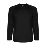 Camiseta técnica deportiva para niños de manga larga 150 g/m2 Roly color negro