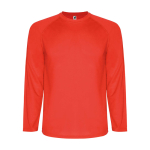 Camiseta técnica deportiva para niños de manga larga 150 g/m2 Roly color rojo