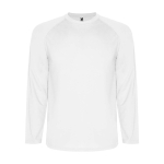 Camiseta técnica deportiva para niños de manga larga 150 g/m2 Roly color blanco