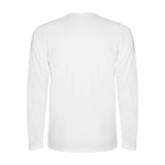 Camiseta técnica deportiva para niños de manga larga 150 g/m2 Roly color blanco segunda vista trasera