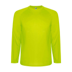 Camiseta técnica deportiva para niños de manga larga 150 g/m2 Roly color amarillo fluorescente