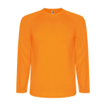 Camiseta técnica deportiva para niños de manga larga 150 g/m2 Roly color naranja fluorescente