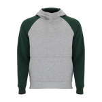 Sudadera infantil bicolor con capucha 280 g/m2 Roly Badet color verde botella