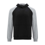 Sudadera infantil bicolor con capucha 280 g/m2 Roly Badet color negro mate