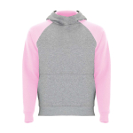 Sudadera infantil bicolor con capucha 280 g/m2 Roly Badet color rosa claro