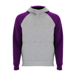 Sudadera infantil bicolor con capucha 280 g/m2 Roly Badet color morado