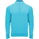 Sudadera infantil manga larga con cremallera corta 200 g/m2 Roly color turquesa