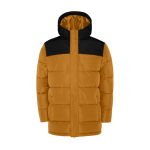 Chaqueta acolchada infantil de poliéster con puños elásticos Roly color marrón