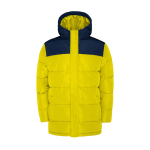 Chaqueta acolchada infantil de poliéster con puños elásticos Roly color amarillo