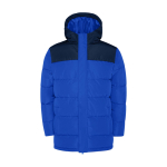 Chaqueta acolchada infantil de poliéster con puños elásticos Roly color azul real