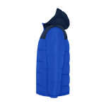 Chaqueta acolchada infantil de poliéster con puños elásticos Roly color azul real vista lateral
