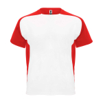Camiseta sport bicolor para niños manga corta 140 g/m2 Roly Bugatti color rojo