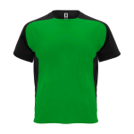 Camiseta sport bicolor para niños manga corta 140 g/m2 Roly Bugatti color verde tropical