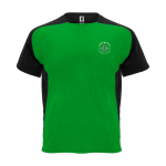 Camiseta para eventos sport bicolor para niños 140 g/m2 Roly Bugatti color verde tropical vista impresión serigrafía