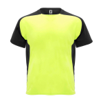 Camiseta sport bicolor para niños manga corta 140 g/m2 Roly Bugatti color amarillo fluorescente