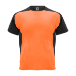 Camiseta sport bicolor para niños manga corta 140 g/m2 Roly Bugatti color naranja fluorescente