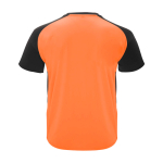Camiseta sport bicolor para niños manga corta 140 g/m2 Roly Bugatti color naranja fluorescente segunda vista trasera