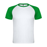 Camiseta sport infantil bicolor de manga corta 140 g/m2 Roly Indianápolis color verde