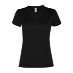 Camiseta deportiva de poliéster reciclado de mujer 100 g/m2 Roly color negro