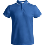 Polo de poliéster de manga corta para hombre bicolor 140 g/m2 Roly color azul real