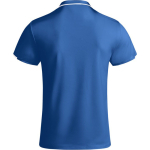 Polo de poliéster de manga corta para hombre bicolor 140 g/m2 Roly color azul real segunda vista trasera