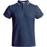 Polo de poliéster de manga corta para hombre bicolor 140 g/m2 Roly color azul marino