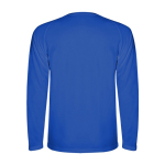 Camiseta deportiva manga larga de poliéster de hombre 150 g/m2 Roly color azul segunda vista trasera