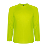 Camiseta deportiva manga larga de poliéster de hombre 150 g/m2 Roly color amarillo fluorescente
