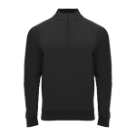 Jersey deportivo con media cremallera de poliéster 200 g/m2 Roly color negro