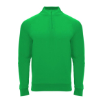 Jersey deportivo con media cremallera de poliéster 200 g/m2 Roly color verde fluorescente