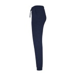Pantalón deportivo de algodón y poliéster de mujer 280 g/m2 Roly color azul marino vista lateral