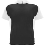 Camiseta deportiva unisex en manga corta de poliéster 140 g/m2 Roly color negro