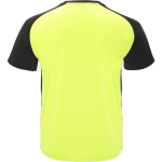 Camiseta deportiva unisex en manga corta de poliéster 140 g/m2 Roly color amarillo fluorescente segunda vista trasera