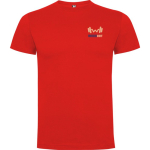 Camiseta publicidad de manga corta de algodón para hombre 165 g/m2 Roly color rojo vista impresión serigrafía