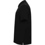 Polo piqué de algodón y poliéster con bolsillo unisex 190 g/m2 Roly color negro vista lateral