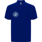 Polo piqué de algodón y poliéster con bolsillo unisex 190 g/m2 Roly color azul vista impresión serigrafía