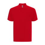 Polo piqué de algodón y poliéster con bolsillo unisex 190 g/m2 Roly color rojo